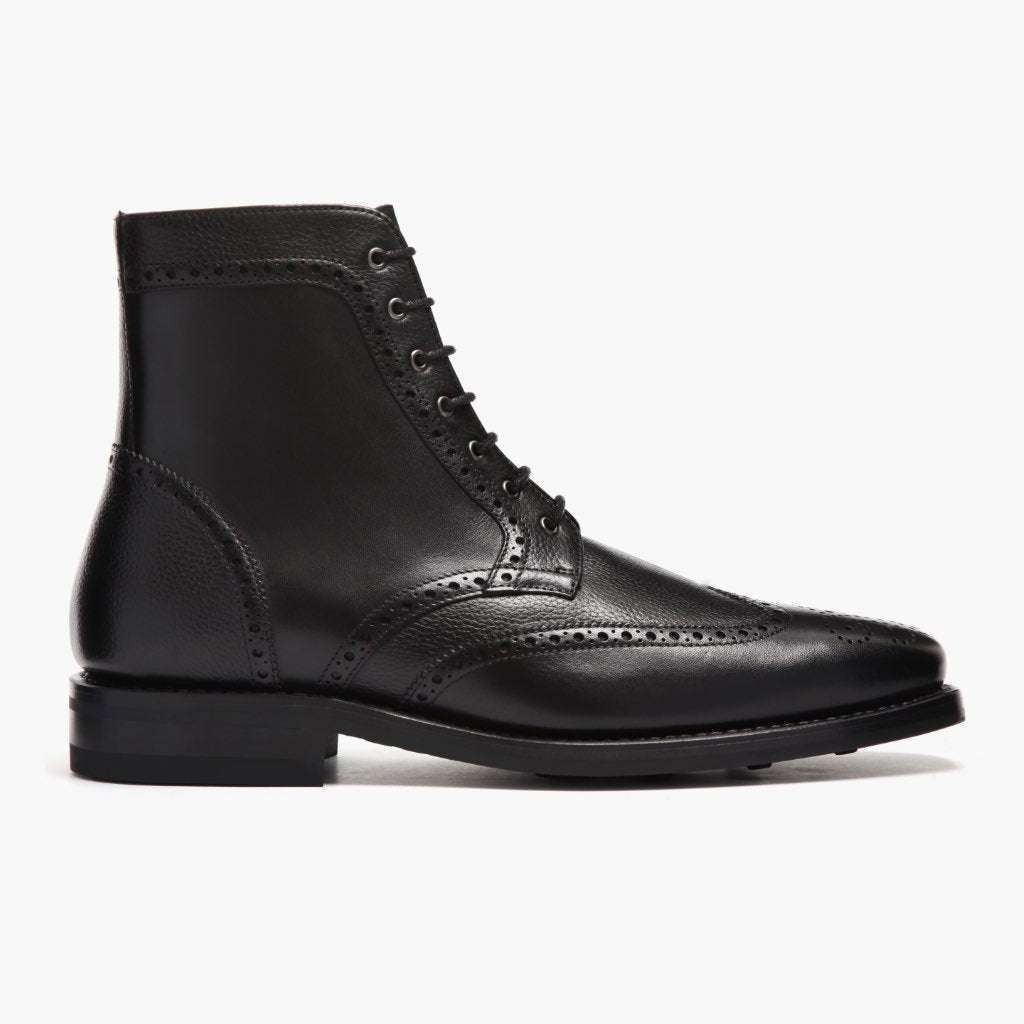 Black Wingtip Brogue Boot