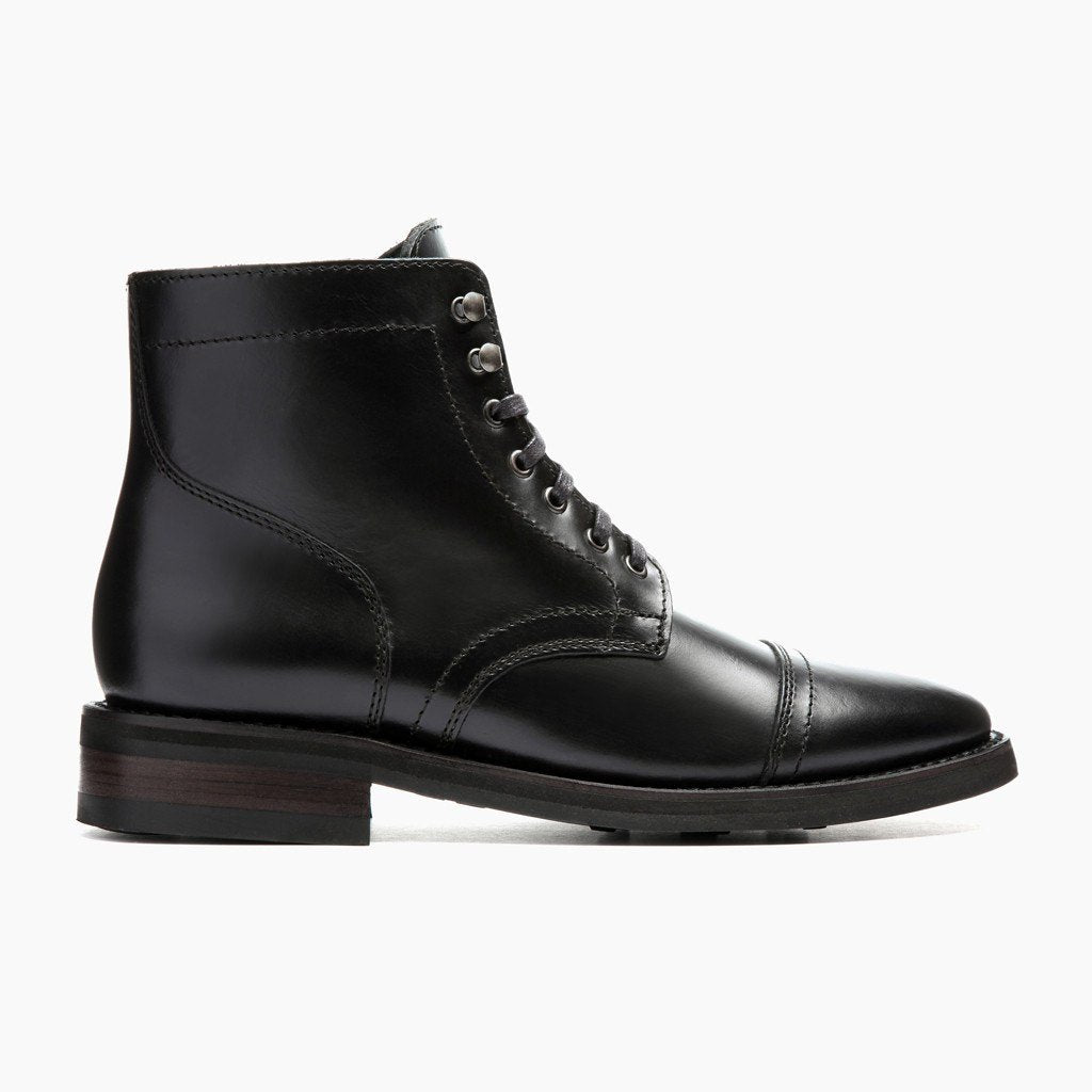 Black Leather High-Top Boot