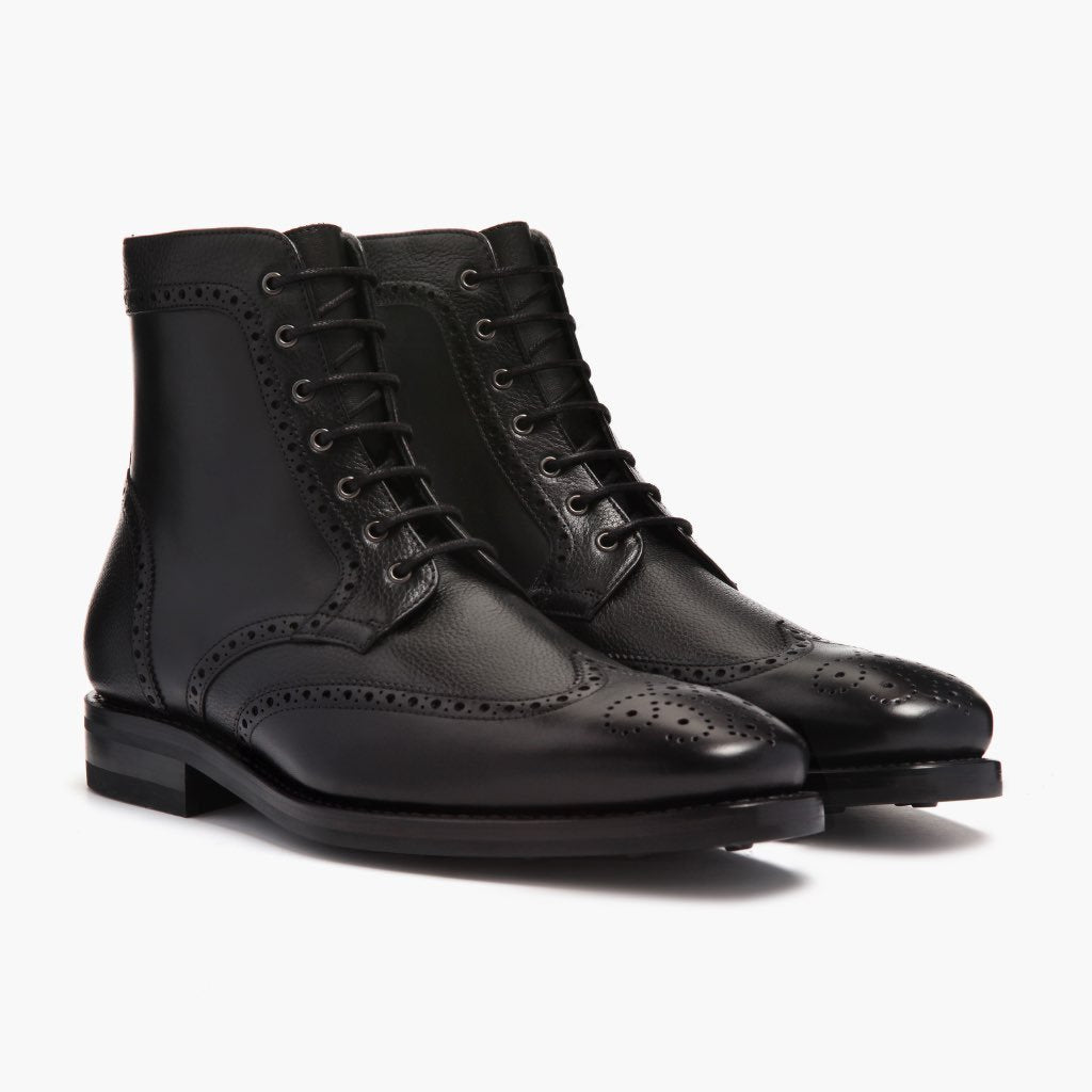 Black Wingtip Brogue Boot